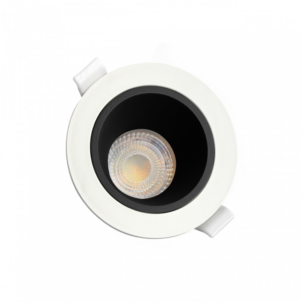 Fiale Core Anti Glare Gu10 Indbygningsspot   Hvid Sort, Ip20, Hul: ø7,5 Cm, Mål: ø9,5 Cm, Uden Lyskilde fra Spectrum