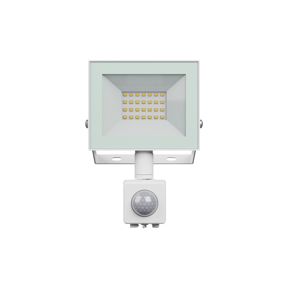 20w Projektør Med Sensor Ip44, Hvid, Arbejdslampe, Pir Sensor Dæmpbar : Ikke Dæmpbar, Kulør : Varm fra Spectrum