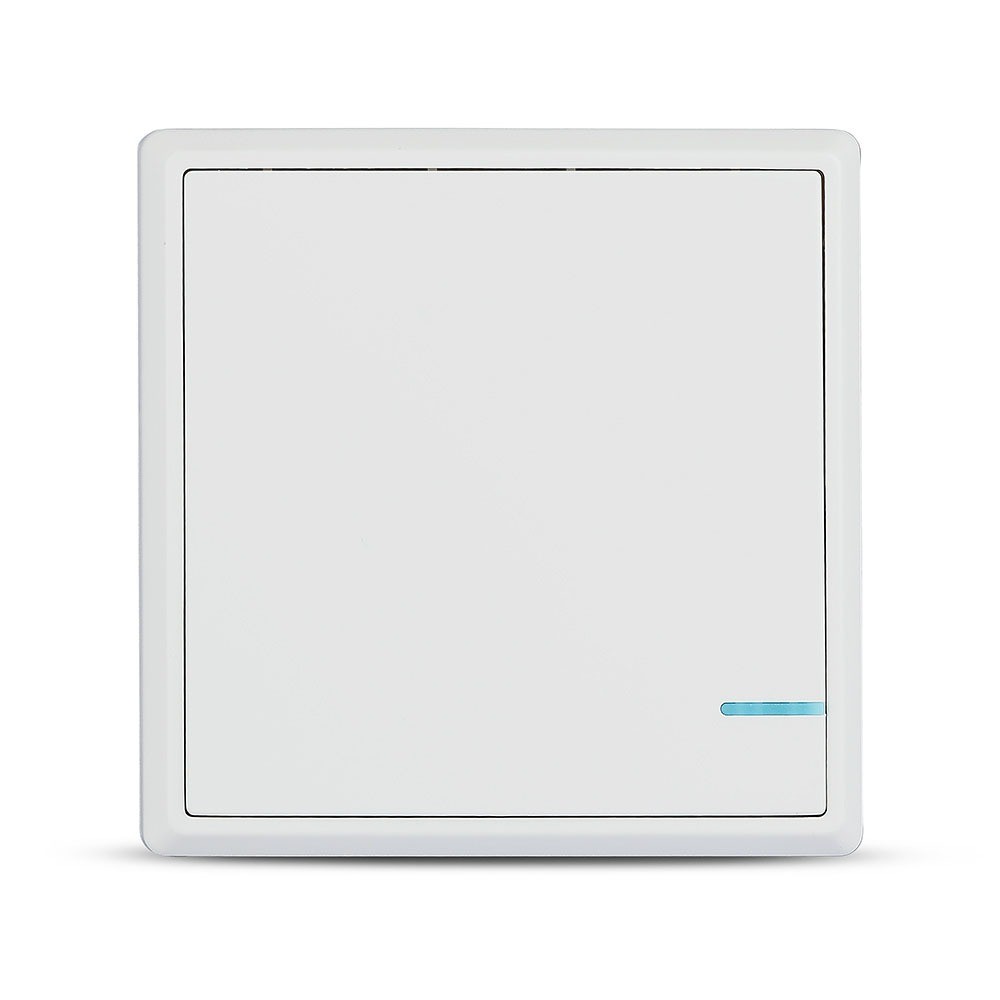 Trådløs Smart Switch, 1 Tryk   Ip54 Vandtæt, Hvid, Rækkevidde Op Til 600m, Inkl. Batteri fra V-tac