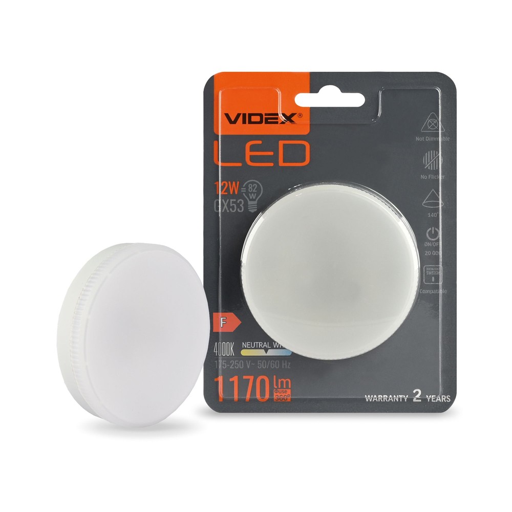 Gx53 12w Led Pære Neutral Hvid Kulør : Neutral fra Videx