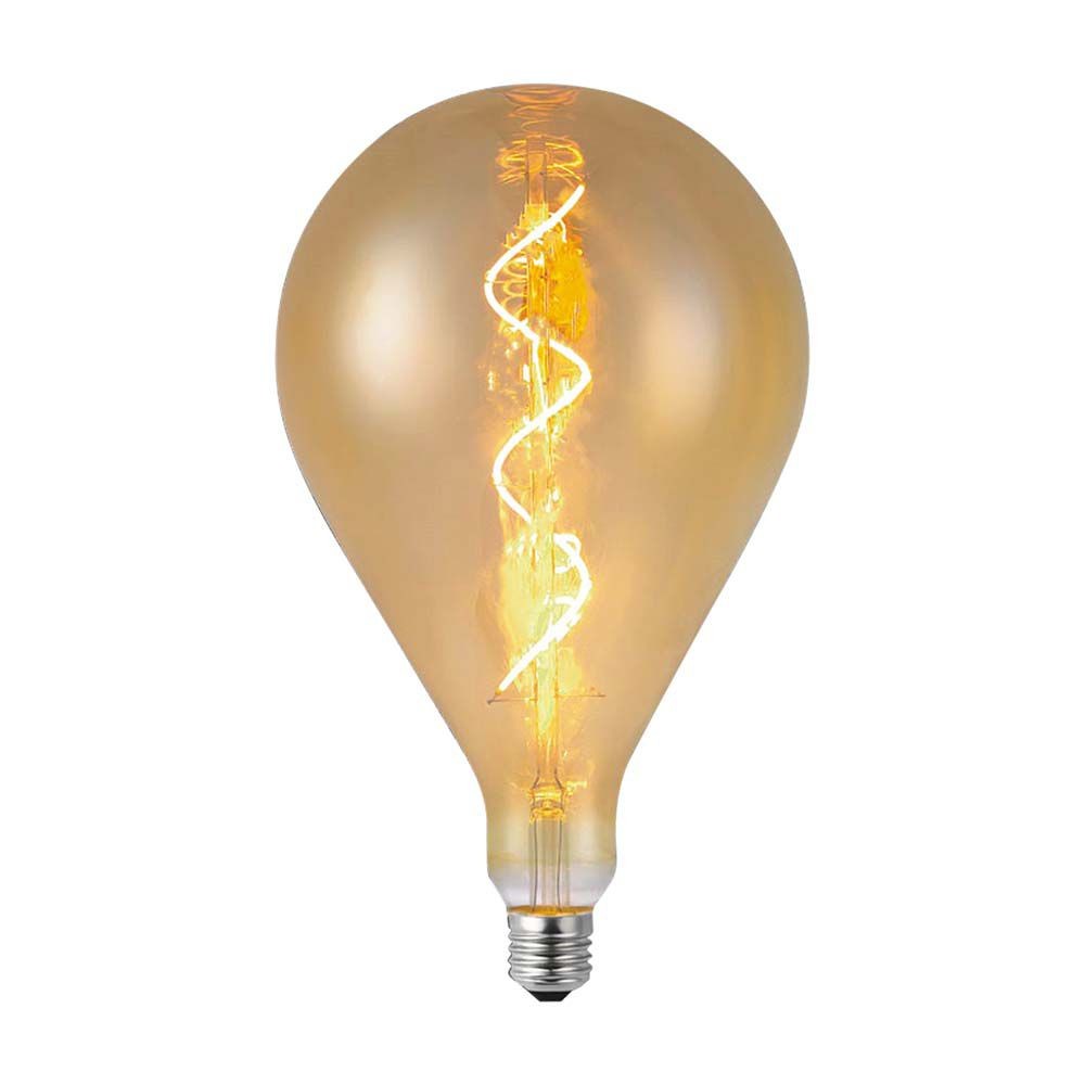 E27 4w Led Spiral Filament Pære A160, Amber Glas, 2700k, 250lm Kulør : Varm fra V-tac