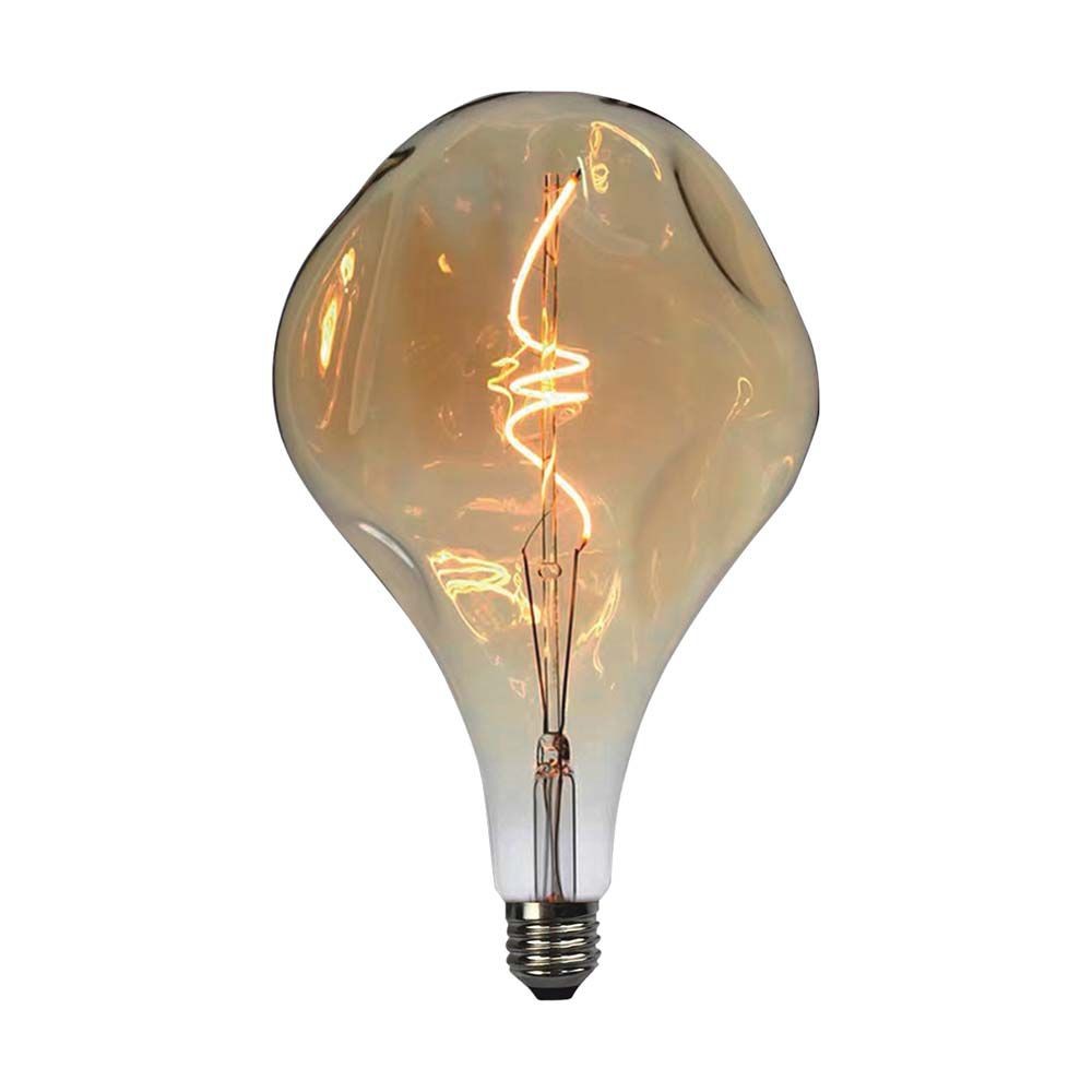 E27 4w Led Filament Spiral Pære A165, Amber Glas, 2700k, 250lm, ø16,5cm Kulør : Varm fra V-tac