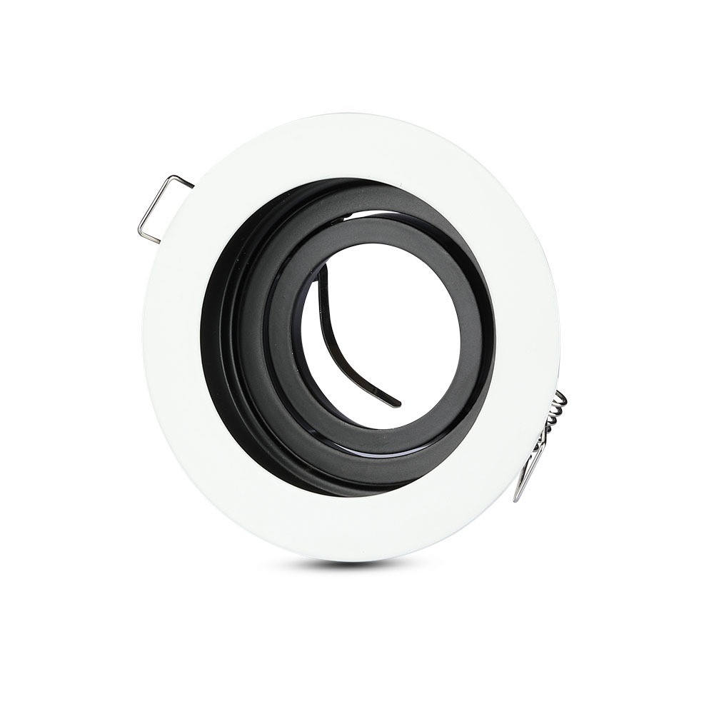 Gu10 Indbygningsspot Rund, Hvid, Aluminium, Hul: ø90 Mm, Mål: ø100 Mm, Uden Lyskilde fra V-tac