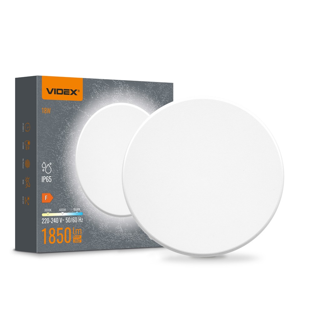 Dome Væglampe 18w   Cct, Ip65, Hvid   Kulør : Neutral fra Videx