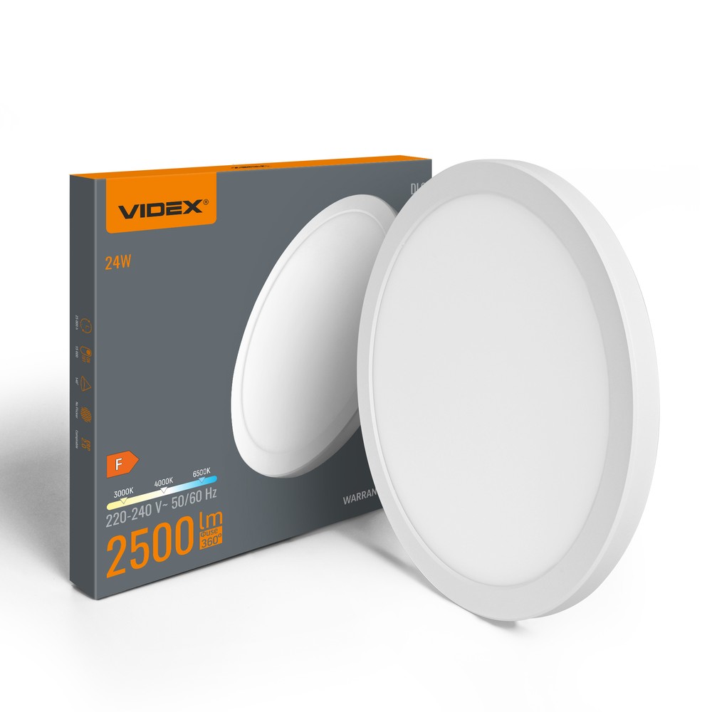 24w Loftslampe, 3cct ø292 Mm, Indbygget Lyskilde Kulør : Neutral fra Videx