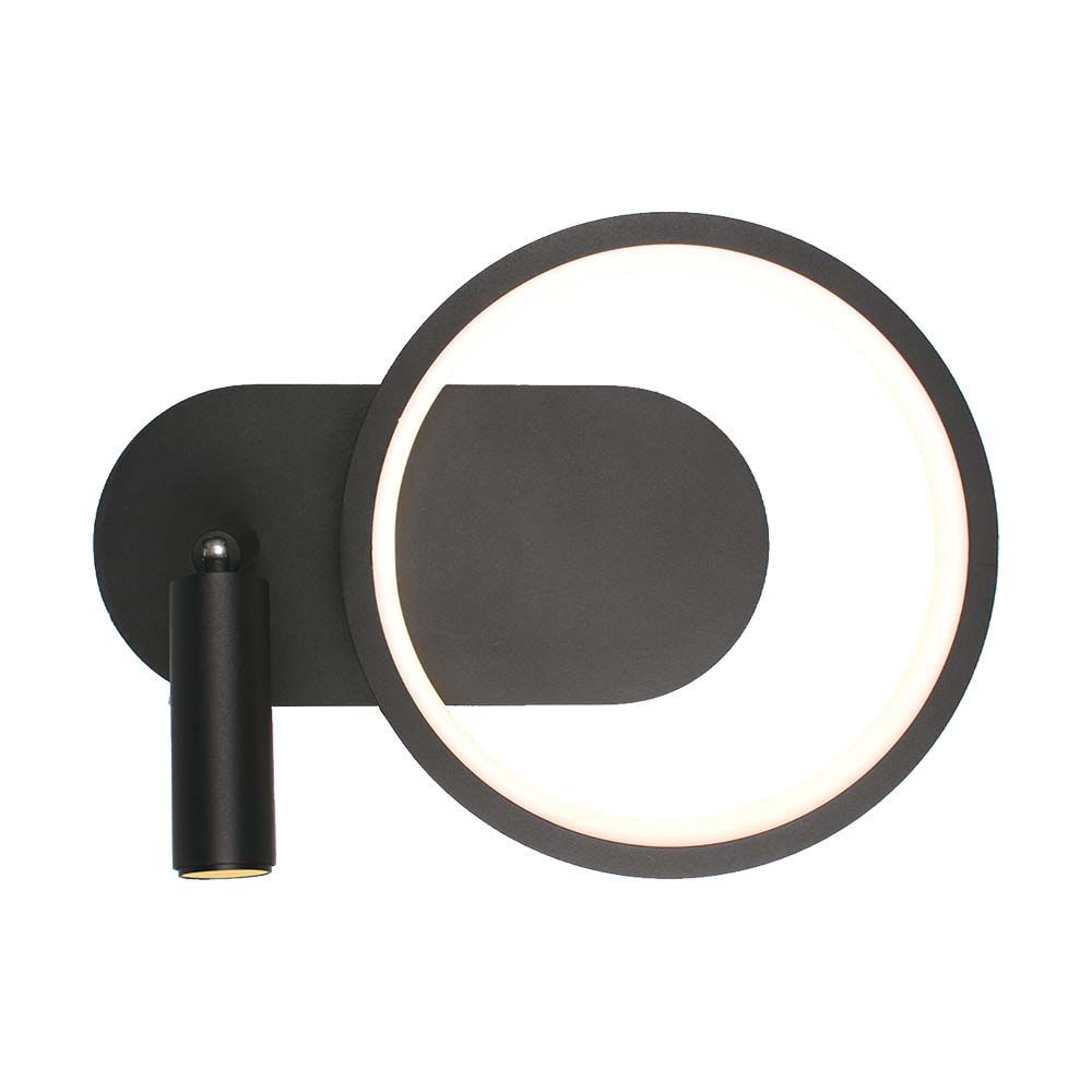 14w Designer Led Væglampe   Sort, 1500lm, 25x10x18 Cm, Inkl. Lyskilde   Kulør : Varm fra V-tac