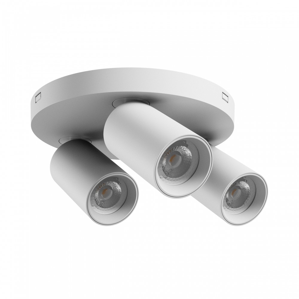 Rund Loftlampe Med 3 Spots, Gu10 Hvid, ø22cm, Ip20 Indendørs, Uden Lyskilde fra Spectrum