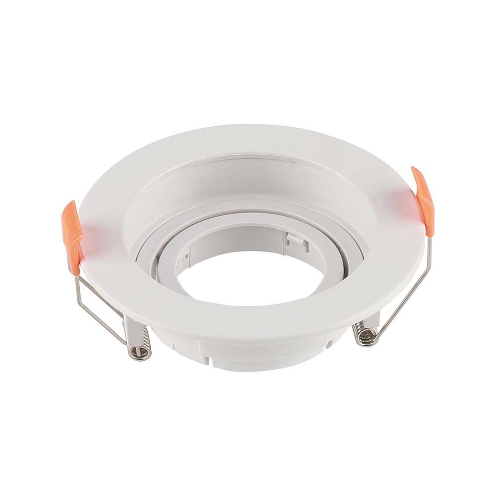 Gu10 Indbygningsspot Rund, Hvid, Ip20, Hul: ø8,5 Cm, Mål: ø10,2 Cm, Uden Lyskilde fra V-tac