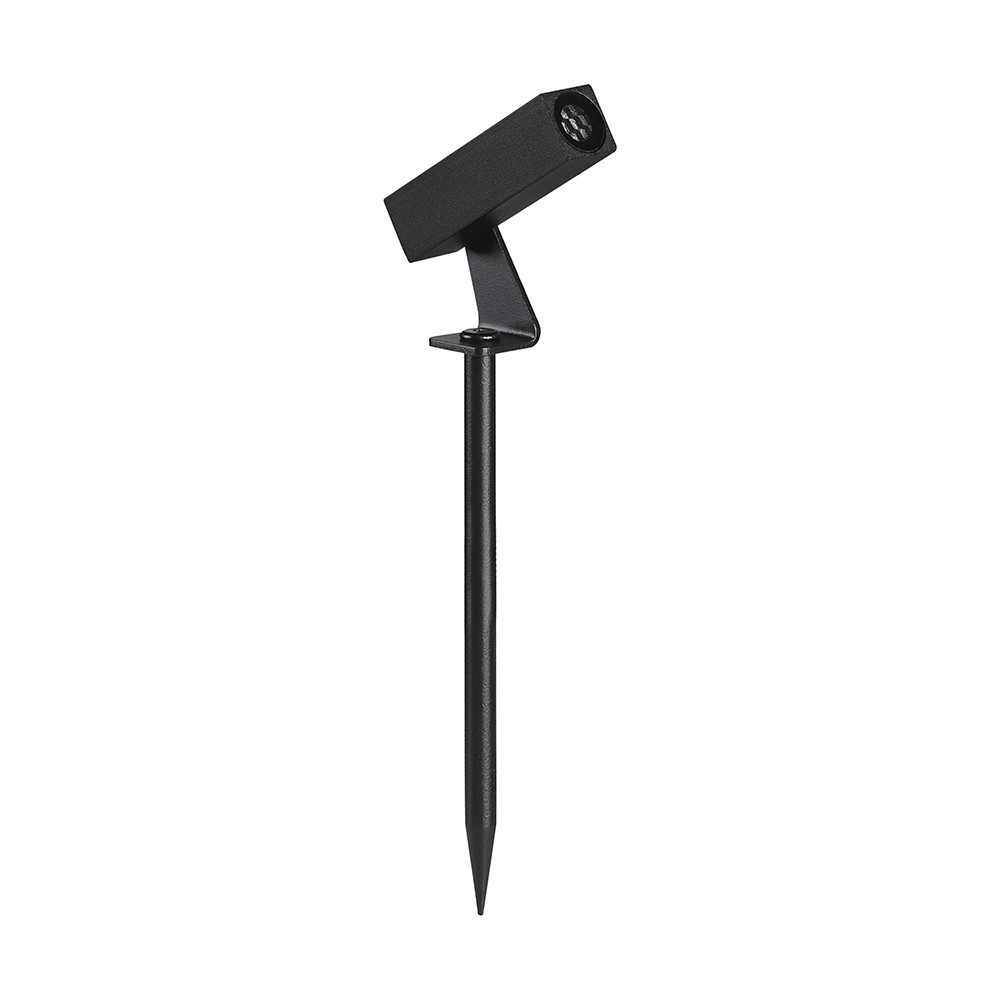24v Led Havespot Med Spyd 2w, Ip65, Sort, Firkantet, Udendørs, Aluminium Kulør : Varm fra V-tac