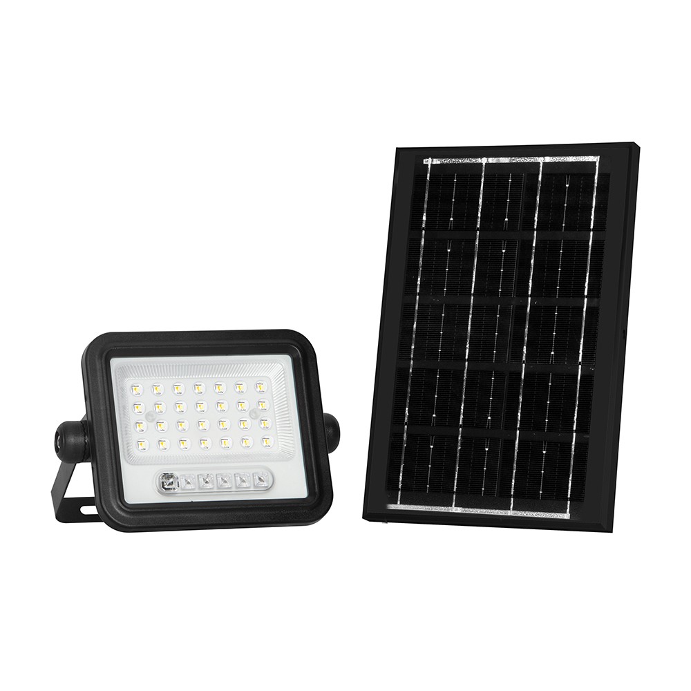 50w Solcelle Led Projektør 700lm, Cct 2000k 8000k, Batteriindikator, Sort, Udendørs fra V-tac