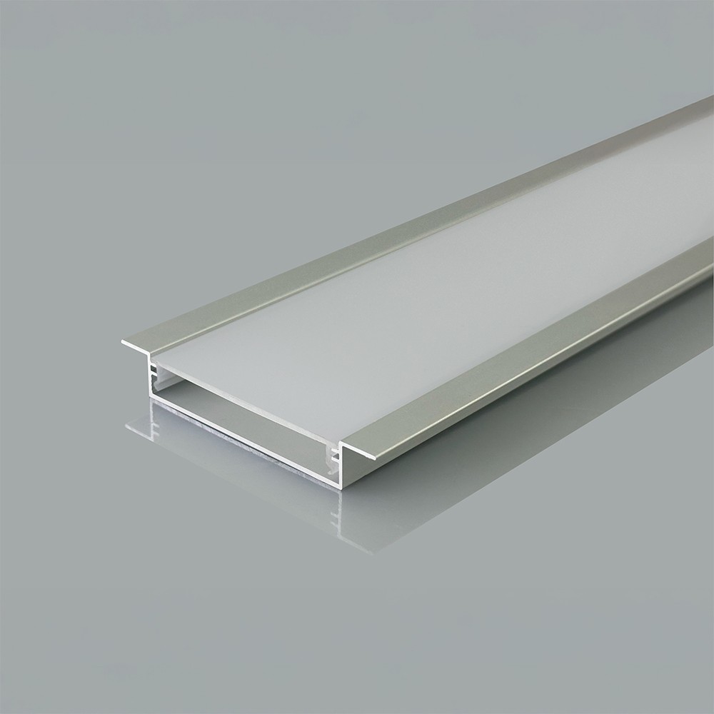 2m Indbygningsprofil Til Led Strips Sølv Aluminium, Inkl. Cover, Til Strips Op Til 48,2mm, Ip20 fra V-tac