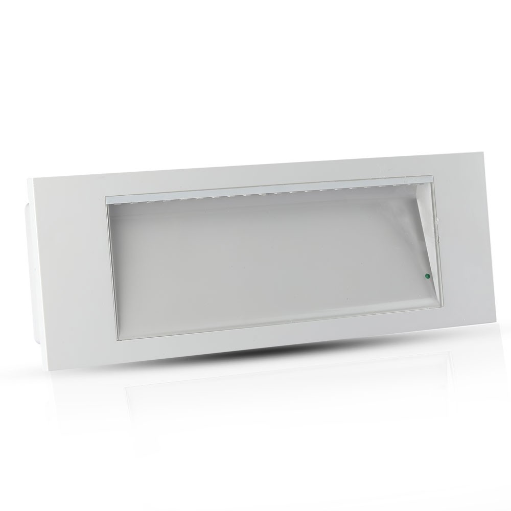 3,8w Samsung Led Nødlysarmatur 6000k, Ip20, 22m Læseafstand, Inkl. Batteri Kulør : Kold fra V-tac