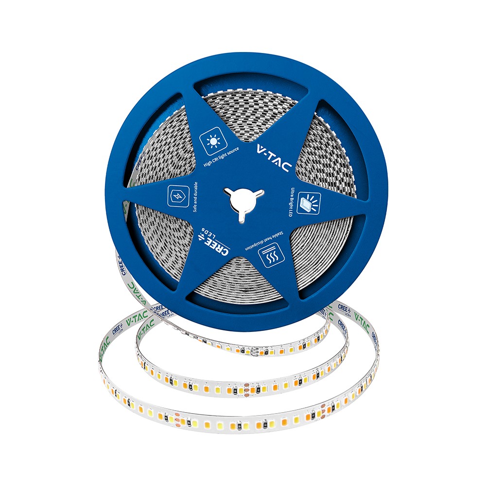10m 15w M 3 I 1 Cct Led Strip, Ra90 24v, 192 Led Pr. Meter, Ip20, 10 Meter Rulle Kulør : 3 I 1 fra V-tac