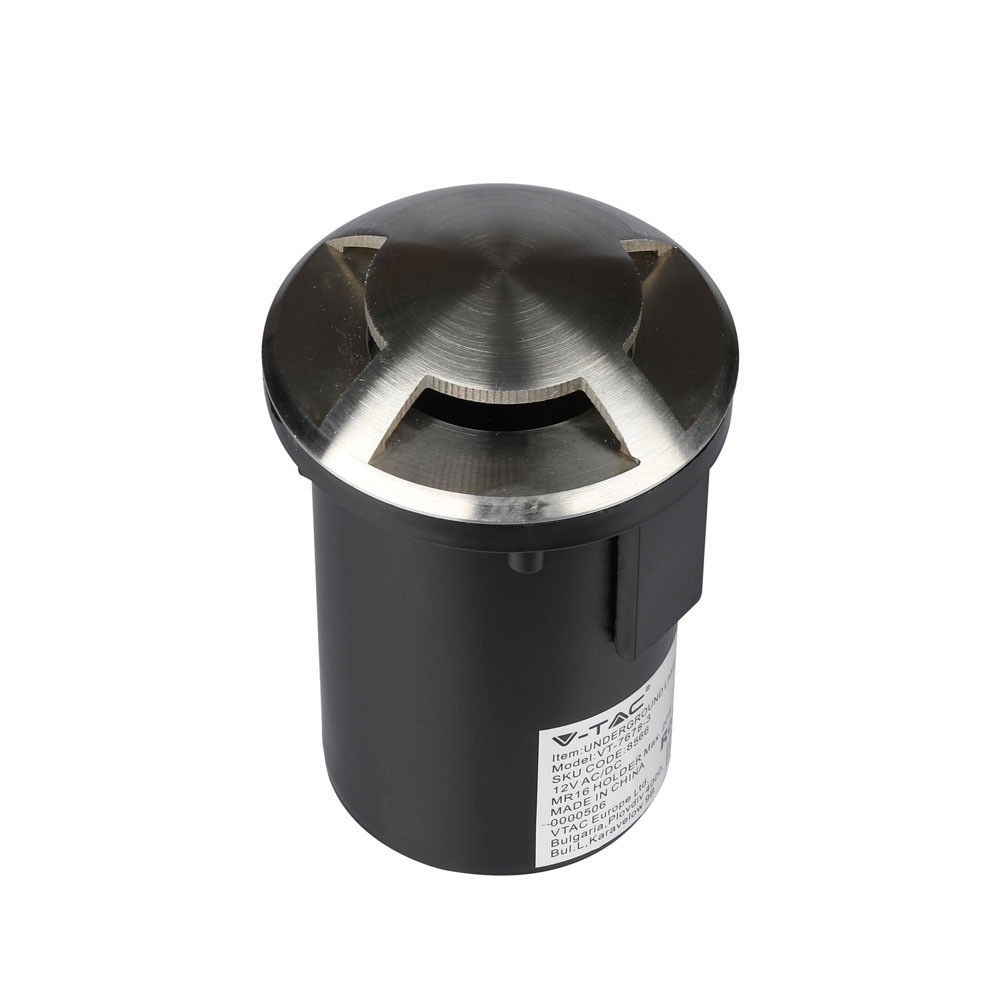 Mr16 Gu5.3 Nedgravningsspot, 12v Ip67, Rustfrit Stål, ø8,7cm, Uden Lyskilde fra V-tac
