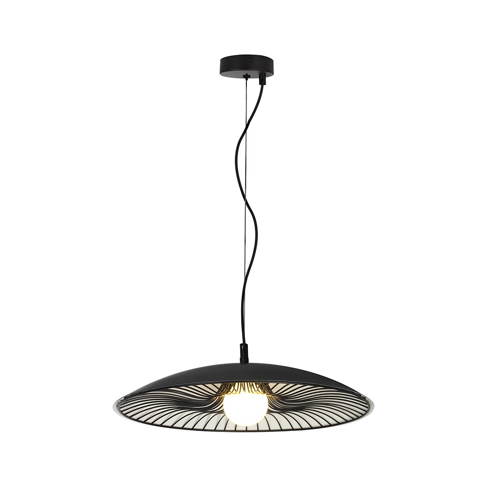 G9 Designer Pendellampe Sort Hvid, Metal Og Glas, ø45cm, Justerbar Højde Op Til 1,5m, Uden Lyskilde fra V-tac