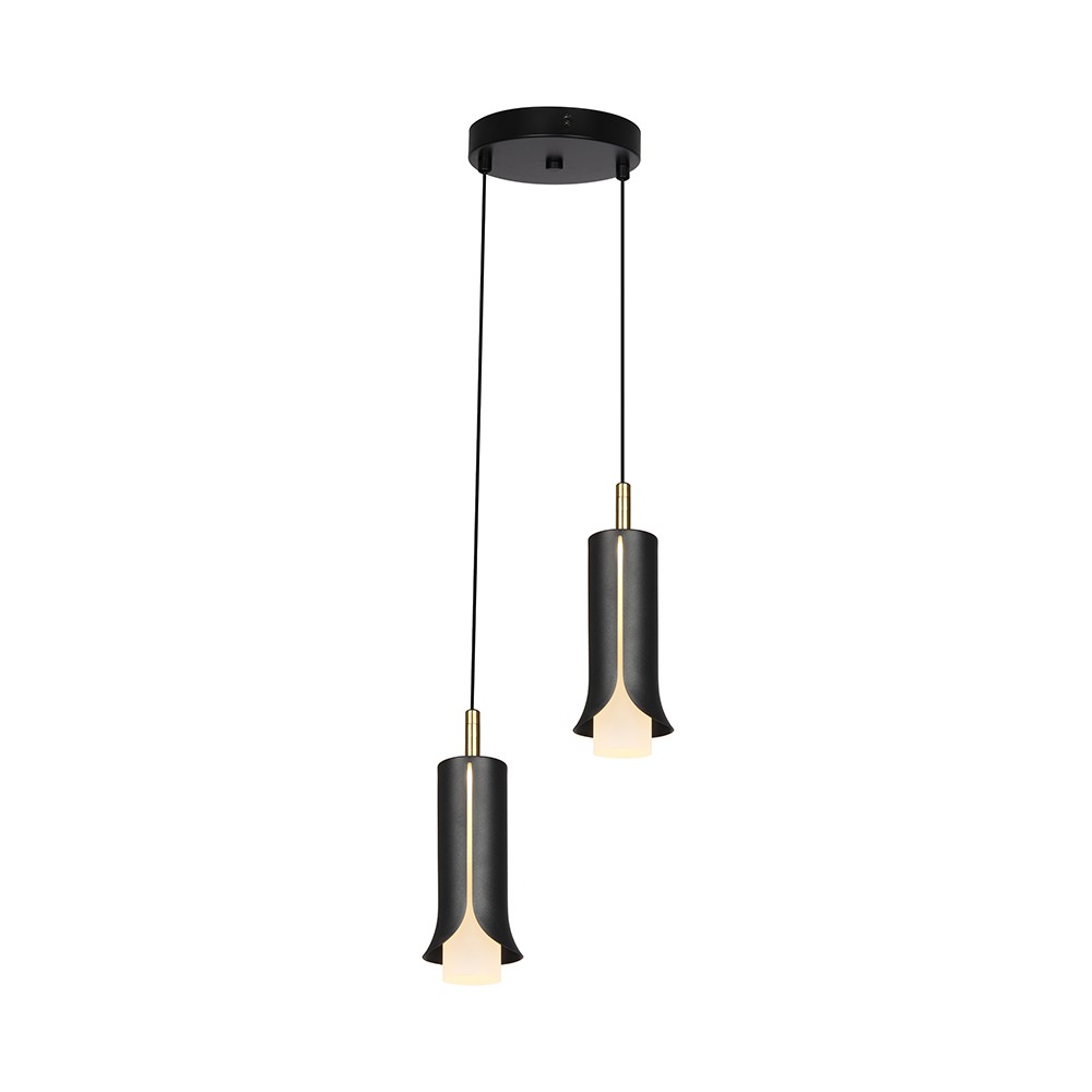 2x5w Led Designer Pendellampe   ø15cm, 3000k, Sandy Black   Kulør : Varm fra V-tac