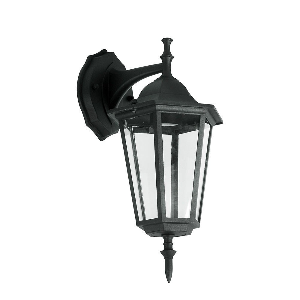 E27 Udendørs Væglampe Sort, Aluminium Og Glas, Klassisk Lanterne, Uden Lyskilde fra V-tac