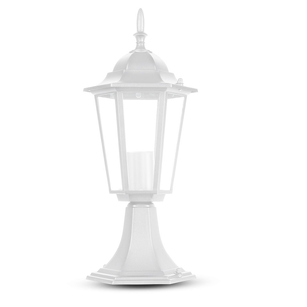 40cm Hvid Havelampe, E27 Mat Hvid, Ip44, Aluminium, Uden Lyskilde fra V-tac