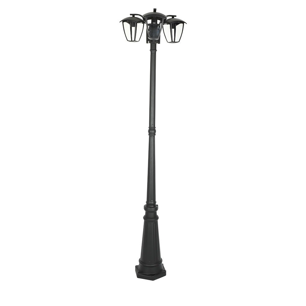 199cm 3 X E27 Havelampe   Ip44, Grafit Sort, Aluminium, 3 årig Garanti fra V-tac
