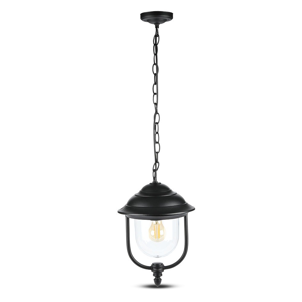 850 Vt Loftlampe E27   Med Klart Pc Dæksel, Sort fra V-tac