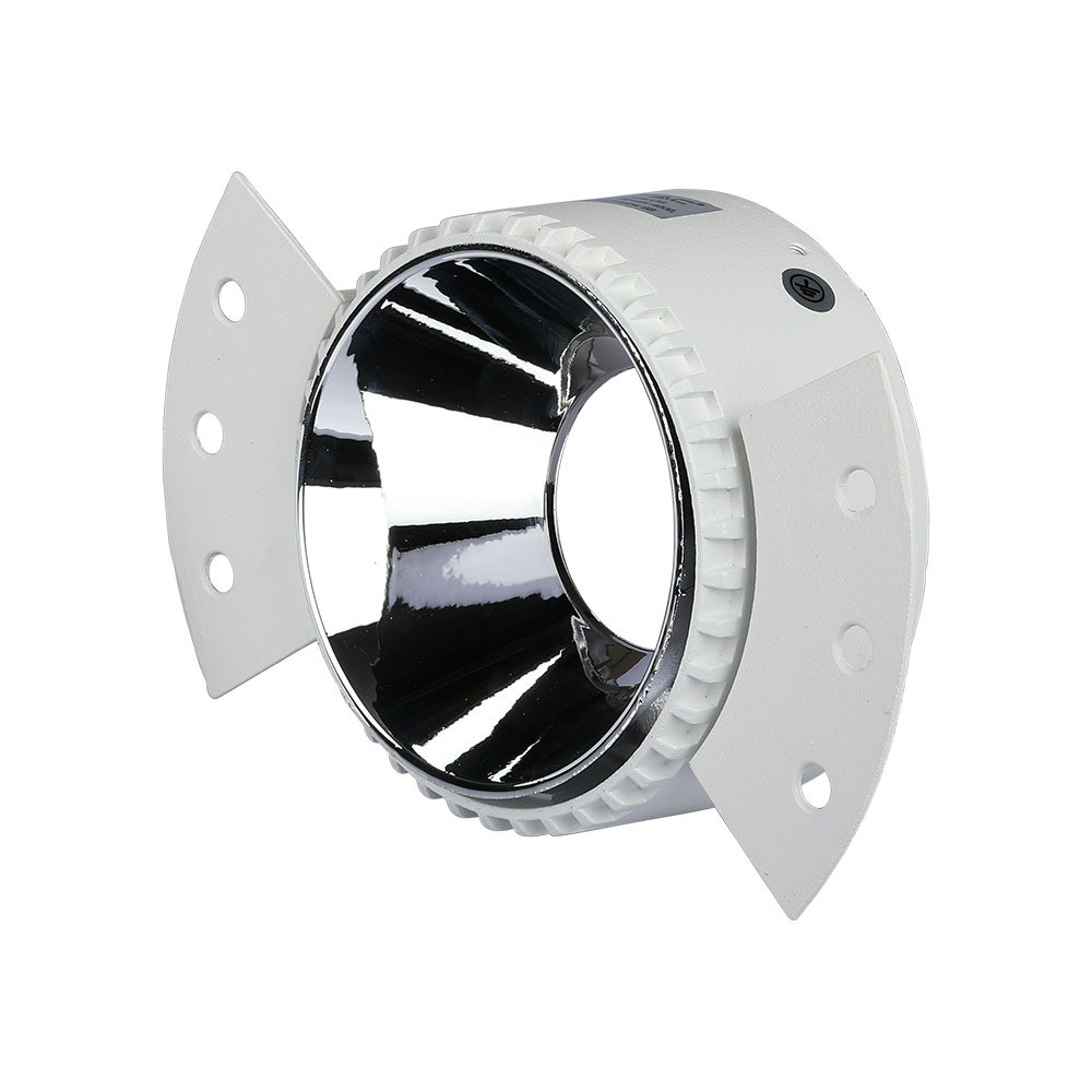 Gu10 Indbygningsspot Rund, Hvid Krom, Ip20, Hul: ø9 Cm, Mål: ø14 Cm, Uden Lyskilde fra V-tac