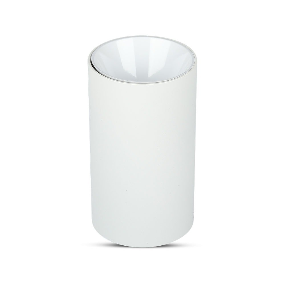 Gu10 Påbygningsspot Rund, Hvid Krom, ø8cm, Aluminium, Uden Lyskilde fra V-tac