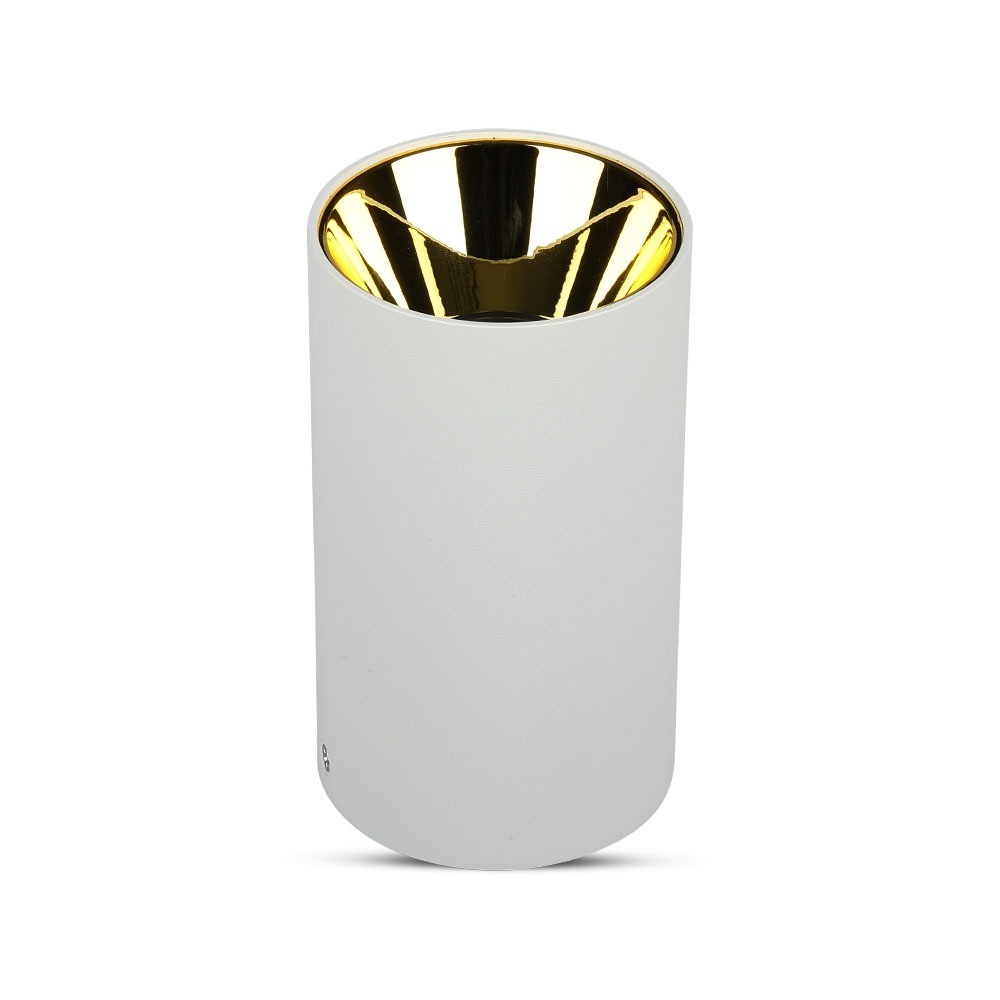 Gu10 Påbygningsspot Hvid Guld, ø8cm, Aluminium, Uden Lyskilde fra V-tac