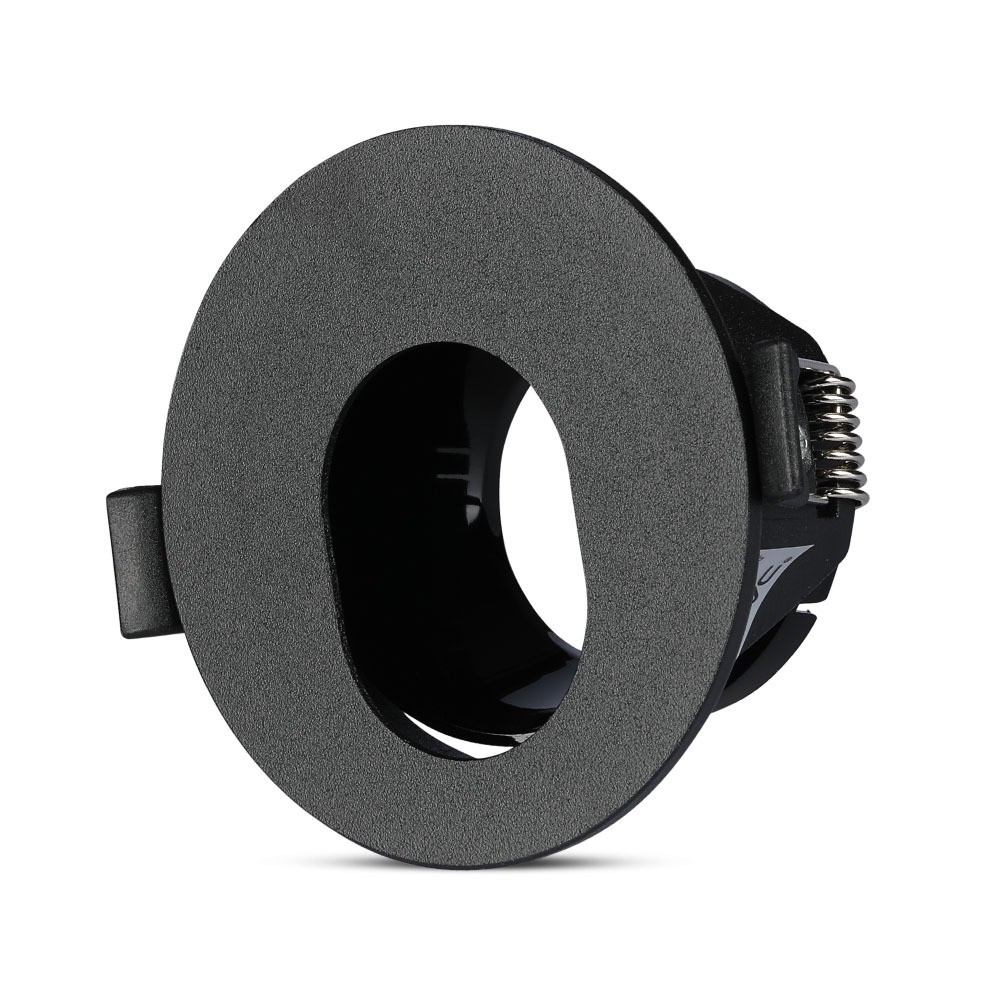Gu10 Indbygningsspot   Sort, Rund, Aluminium, Hul: ø7,5 Cm, Mål: ø8,3 Cm, Ip20 fra V-tac