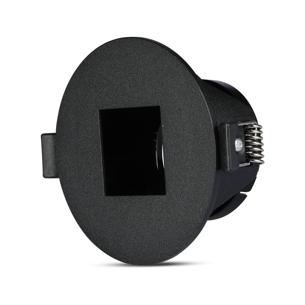 Gu10 Indbygningsspot, Kvadratisk   Sort, Aluminium, Hul: ø7,5 Cm, Mål: 8,3 X 8,3 Cm, Ip20 fra V-tac