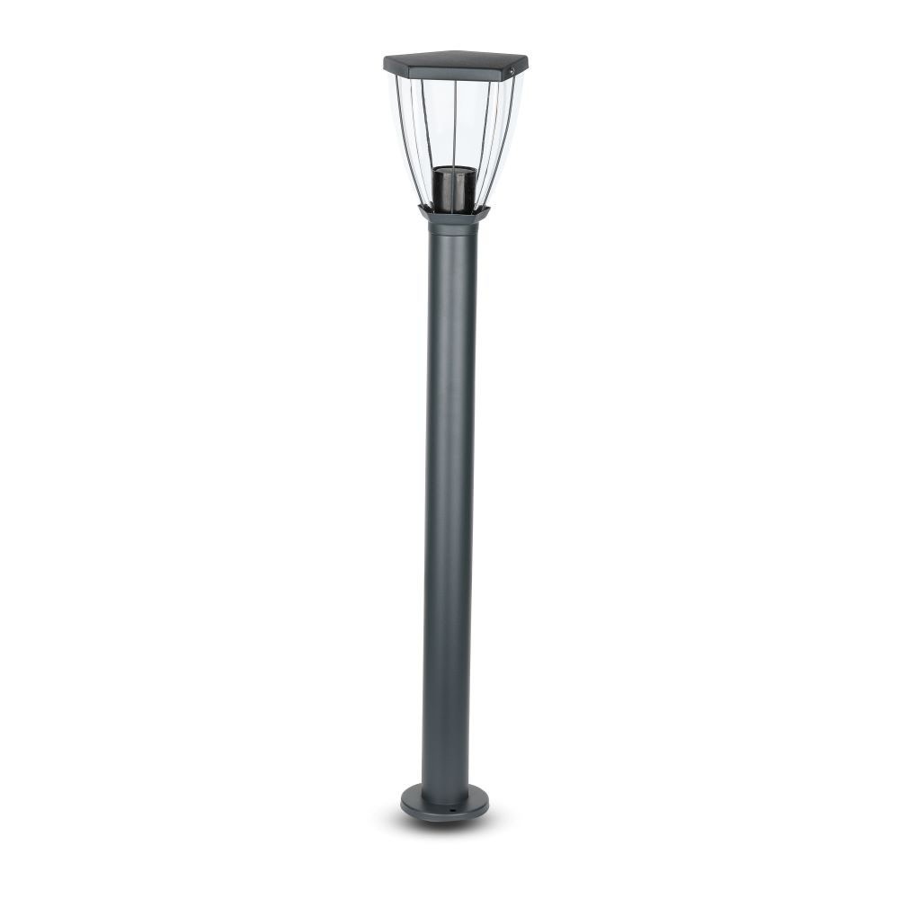 E27 Havelampe I Rustfrit Stål 80cm, Sort Grå, Ip44 Udendørs, Uden Lyskilde fra V-tac