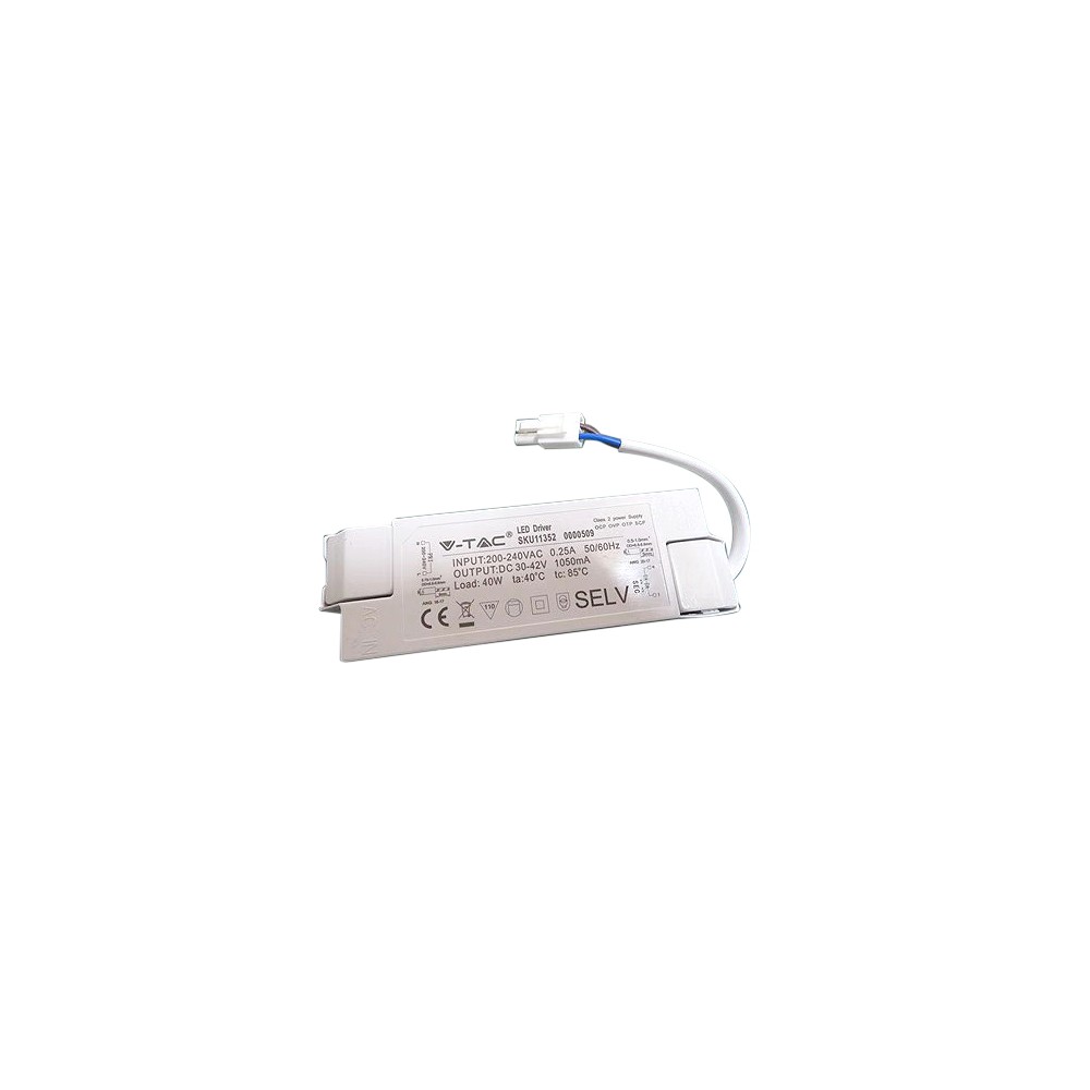 40w Led Driver Til 60x60 Led Panel 1050ma, Ip20, 30 42v Dc fra V-tac