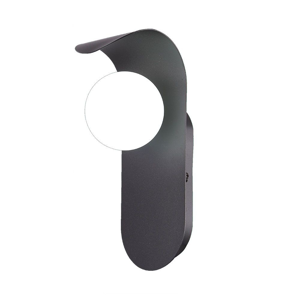 Designer G9 Væglampe Sort, Stål Og Glas, Max 5w Led, Ip20 Indendørs fra V-tac