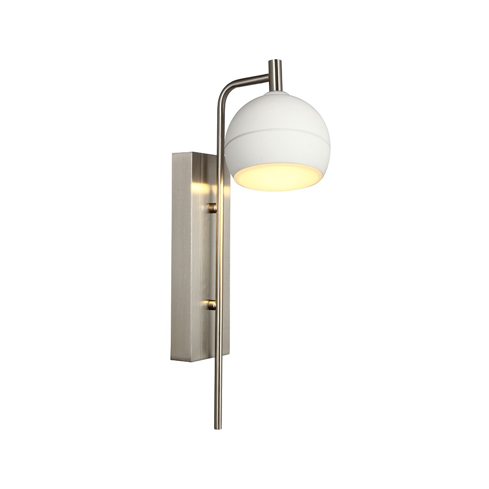 190x120x430 Mm Vt 89021 Væglampe 10w Led, Dekorativ, 3000k, Børstet Nikkel + Hvid Kulør : Varm fra V-tac