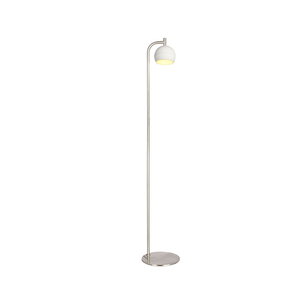 10w Designer Gulvlampe   1200lm, 120lm W, 3000k, Børstet Nikkel, Højde 141cm   Kulør : Varm fra V-tac