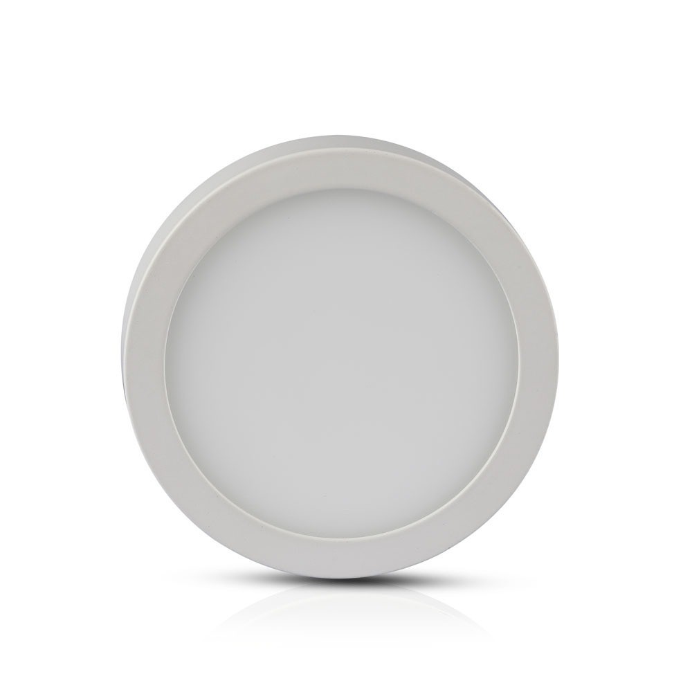 6w ø9cm Led Loftlampe 4000k, 420lm, Hvid Kant, Rund, Inkl. Lyskilde Kulør : Neutral fra V-tac