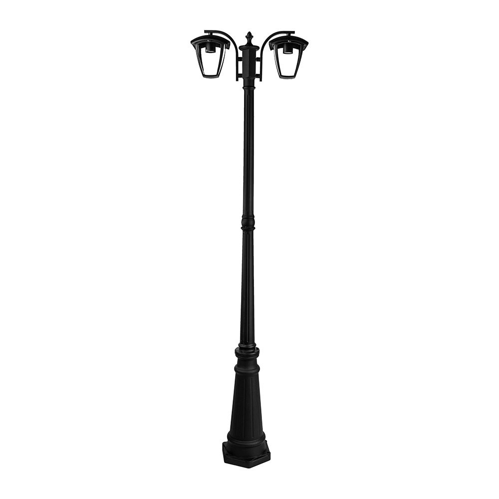 199cm 2 Hovedet Havepære, E27   Sort, Aluminium, Ip44 Udendørs, Uden Lyskilde fra V-tac