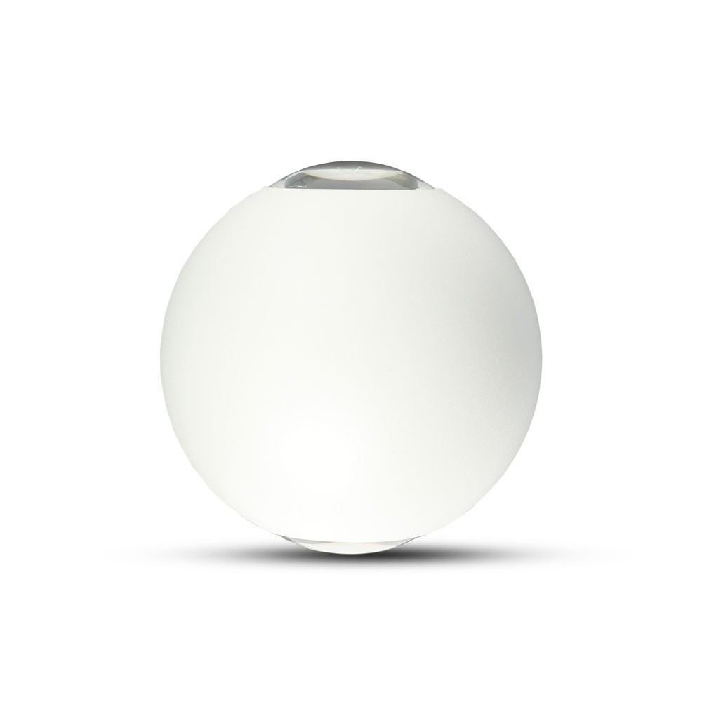 Vt 836 Led Væglampe 6w   Op Ned, 3000k, Hvid Hus, Ip65   Kulør : Varm fra V-tac