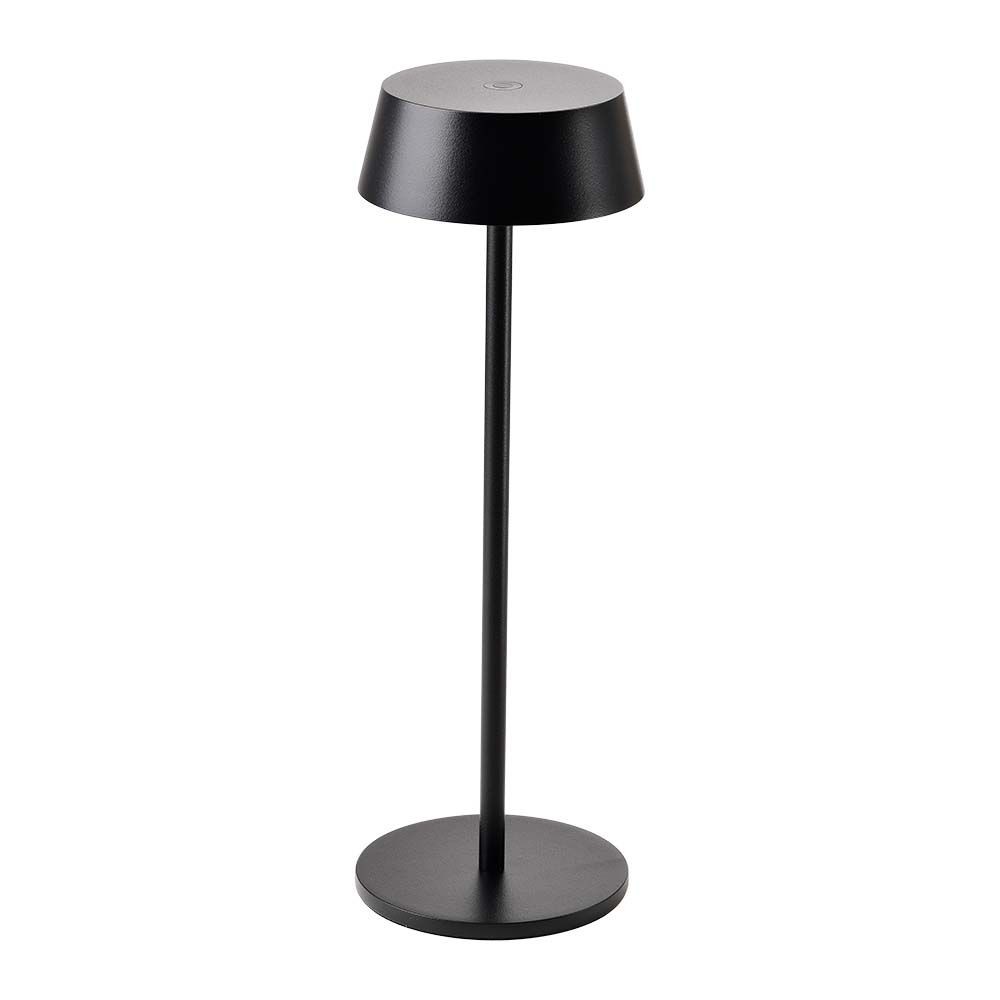 2w Genopladelig Led Bordlampe, Ip54 200lm, Dæmpbar, Touch, 8 10 Timers Batteri, Sort Finish Kulør : Varm fra V-tac