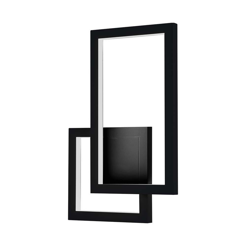 20w Led Væglampe   Sort, Geometrisk Design, 3000k, Ip20, 2660lm   Kulør : Varm fra V-tac