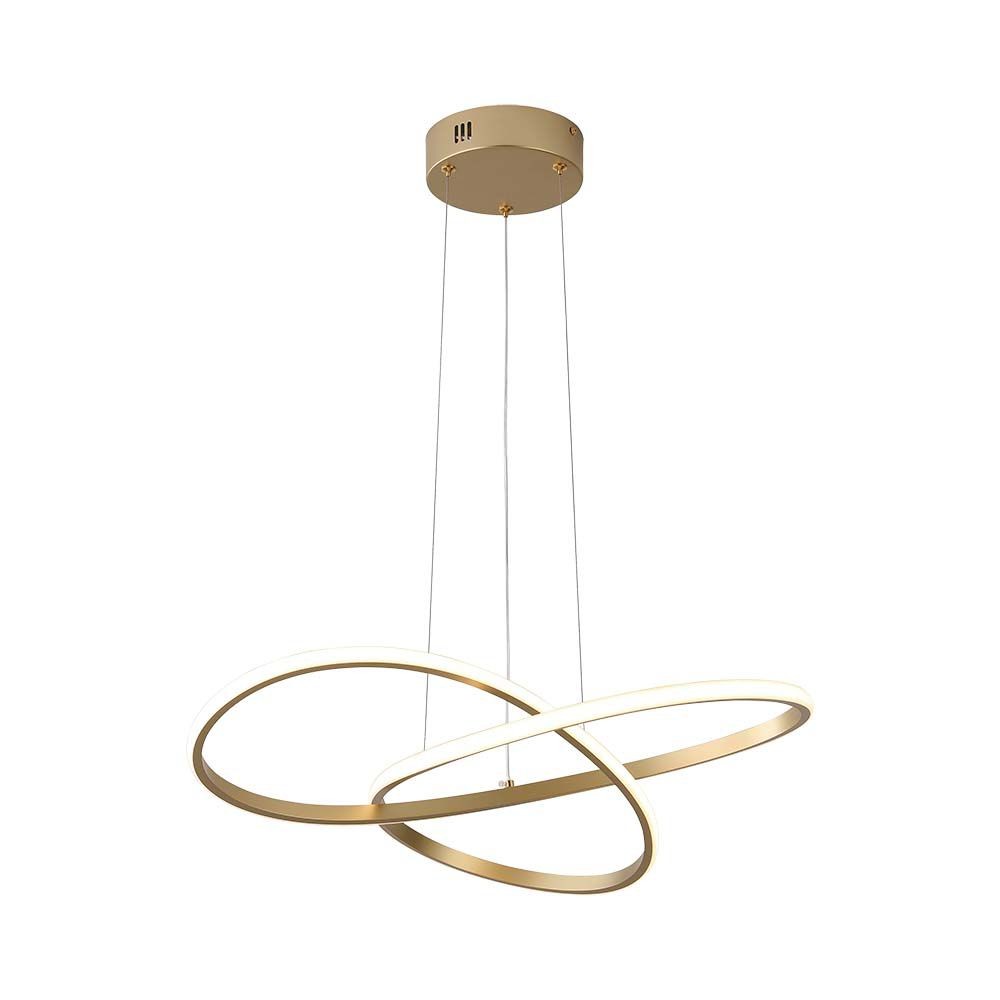 20w Led Pendel, Guld   ø50cm, 130lm W, 3000k, Moderne Cirkulært Design   Kulør : Varm fra V-tac