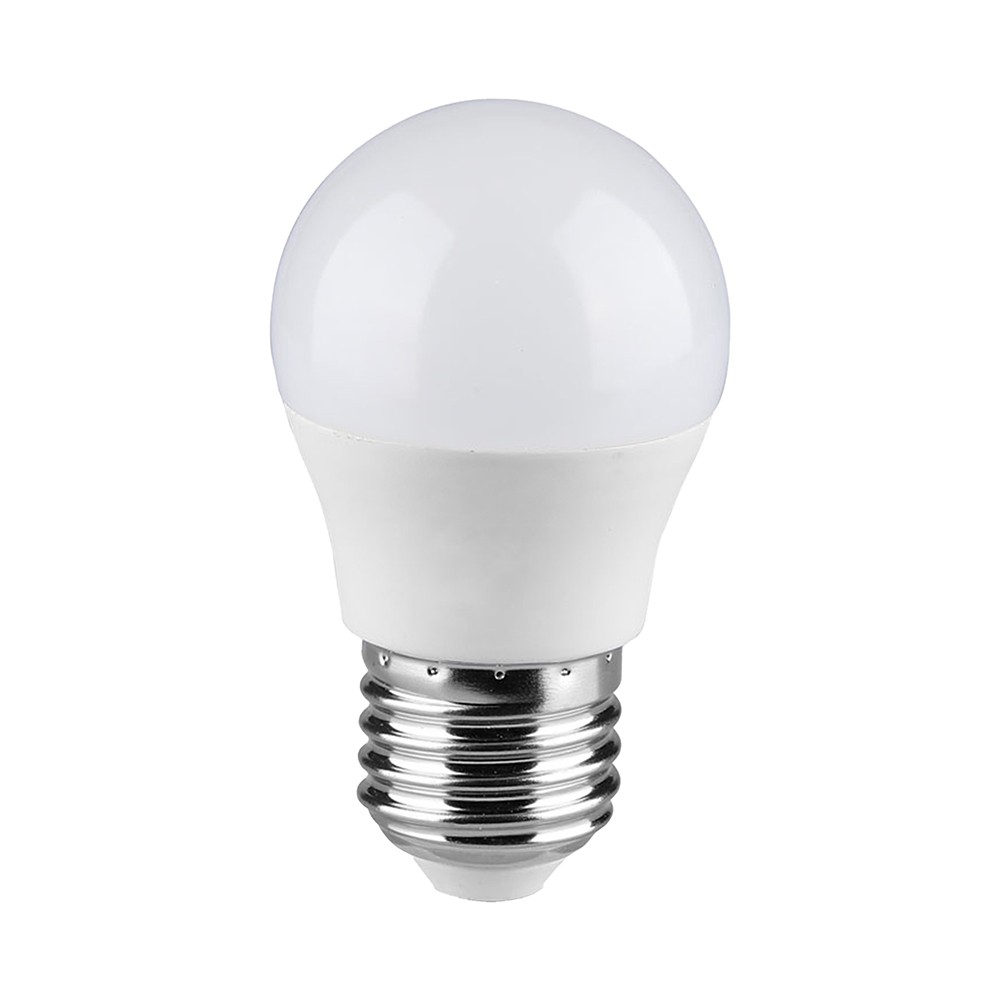 E27 6,5w Led Kronepære G45, Samsung Led Chip, 4000k, 600lm, Hvid Plast Kulør : Kold fra V-tac
