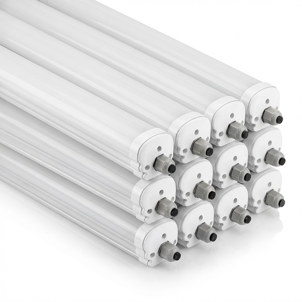 12 Stk. V Tac Vandtæt 48w Komplet Led Armatur 150 Cm, 120lm W, Ip65, Gennemfortrådet 230v Dæmpbar : Ikke Dæmpbar, Kulør : Kold fra V-tac