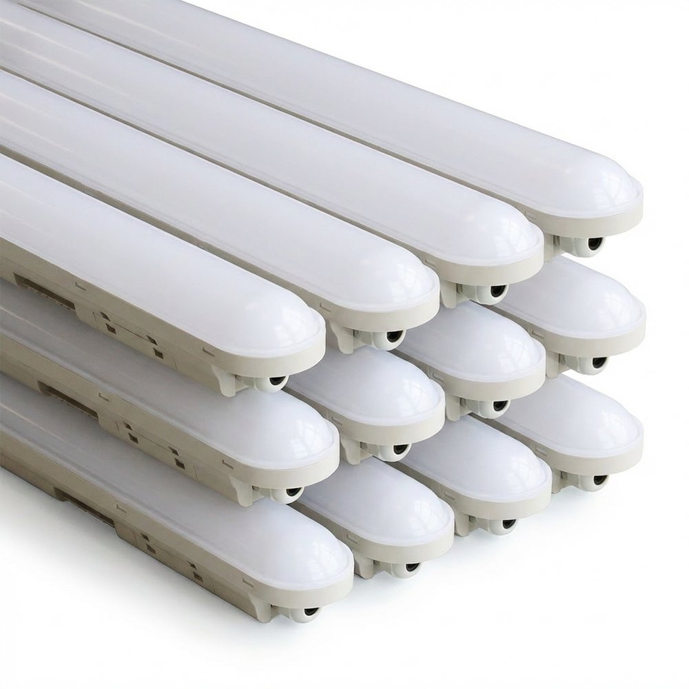 12 Stk.   Limea Connect 36w Led Armatur   120cm, Ip65 Vandtæt, 147 Lm W, Gennemfortrådet, 230v   Dæmpbar : Ikke Dæmpbar, Kulør : Kold fra Spectrum