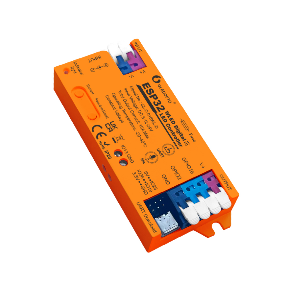 Gl C 016wl D Wled Controller 5v (75w), 12v (180w), 24v (360w) fra Gledopto