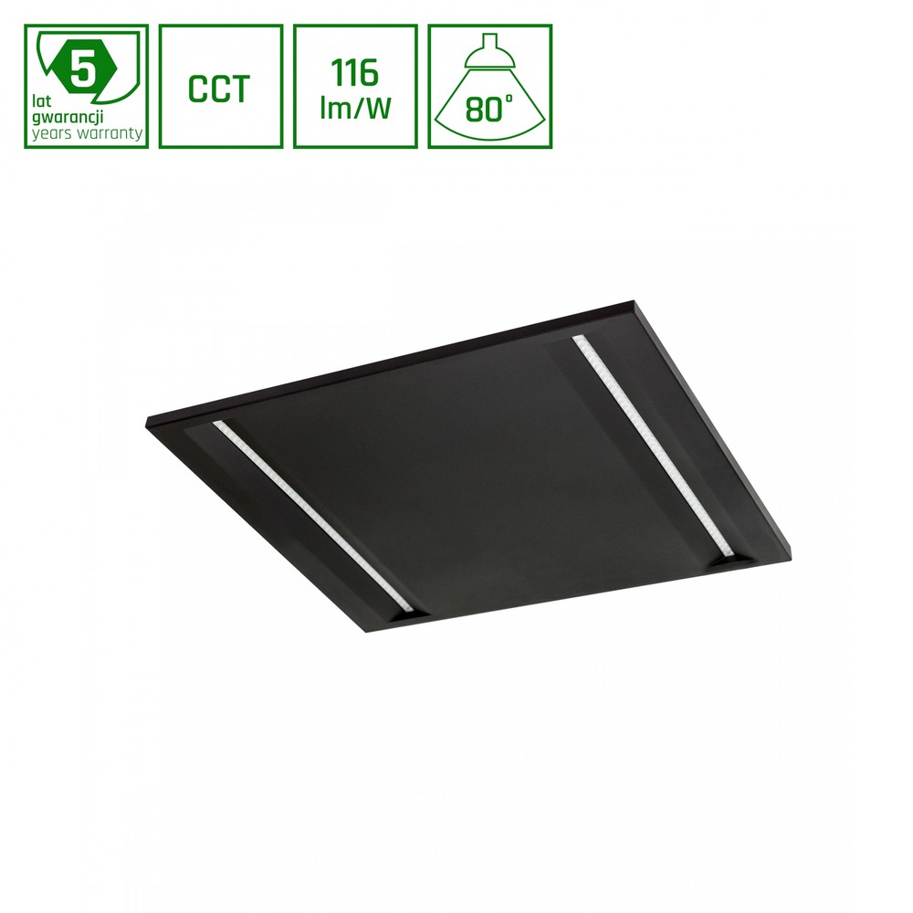 40w Algine Line Cct Led Panel Sort, Justerbar Lyskulør, 230v Dæmpbar : Ikke Dæmpbar, Kulør : Cct (varm Til Kold Hvid) fra Spectrum