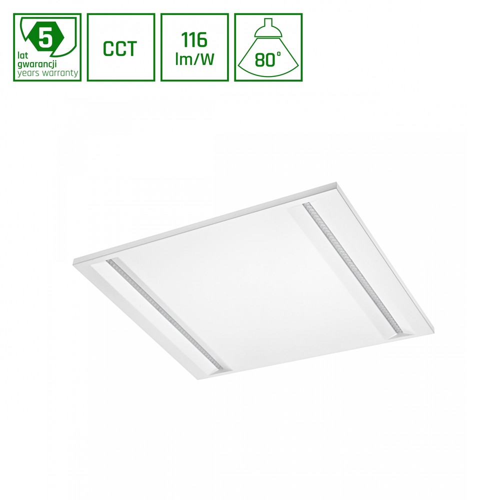60x60 Led Panel, 40w Cct, Indbygningspanel, Hvid Kant Dæmpbar : Ikke Dæmpbar, Kulør : Cct (varm Til Kold Hvid) fra Spectrum