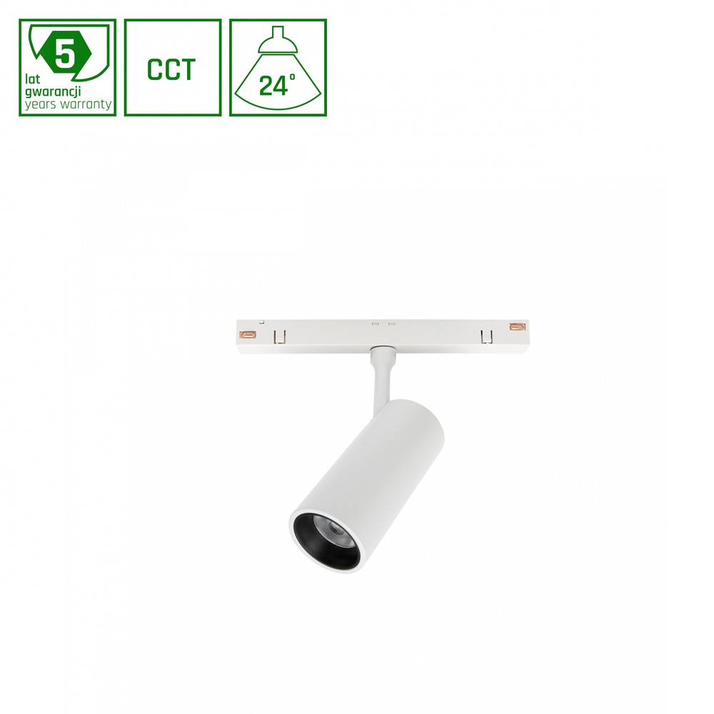 7w Shift Spot S M Skinnespot Til 48v System   Cct, 48v, Ra90, 24 Grader, 5 års Garanti   Dæmpbar : Ikke Dæmpbar, Kulør : Cct (varm Til Kold Hvid) fra Spectrum