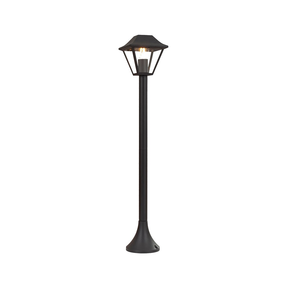 Klassisk Pullertlampe E27   Mat Sort, Klarglas fra V-tac