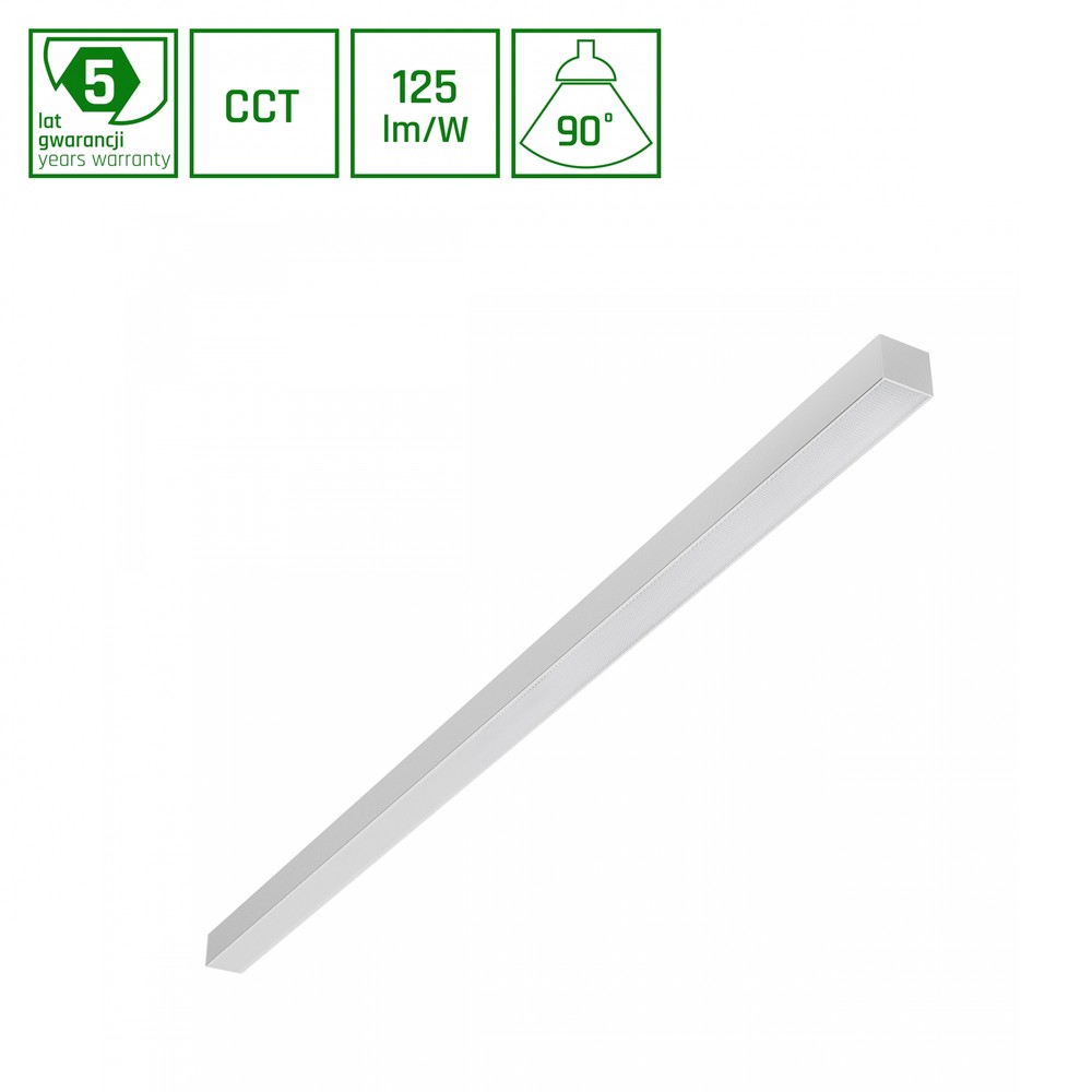 1203mm Allday Basic 40w   3cct, 230v, 90°, Ip20, 42x37mm, Hvid, Pr, Ugr19, Loft, Led Armatur   Dæmpbar : Ikke Dæmpbar fra Spectrum