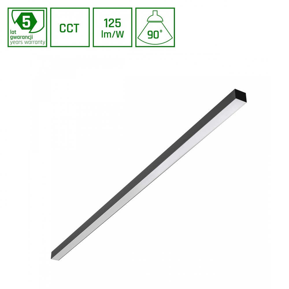 1503mm Allday Basic Loftarmatur 50w   3cct, 230v, 90°, Ip20, 42x37mm, Sort, Pr, Ugr19, Led   Dæmpbar : Ikke Dæmpbar fra Spectrum